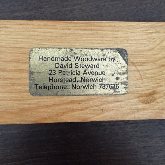 MCM Wooden Whale Letter Napkin Holder Solid Wood Handmade Carved in England VTG - Picture 14 of 14